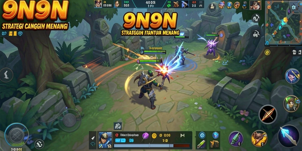 Tampilan gameplay menarik dari 9N9N yang menampilkan aksi strategis.