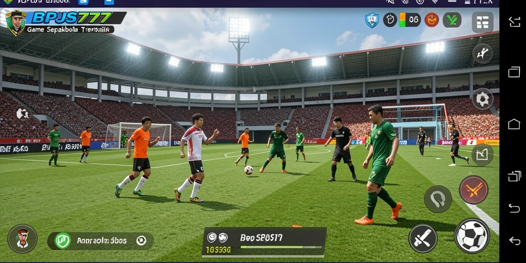 Screenshot gameplay BPJS777 menghadirkan aksi seru dalam sepakbola.
