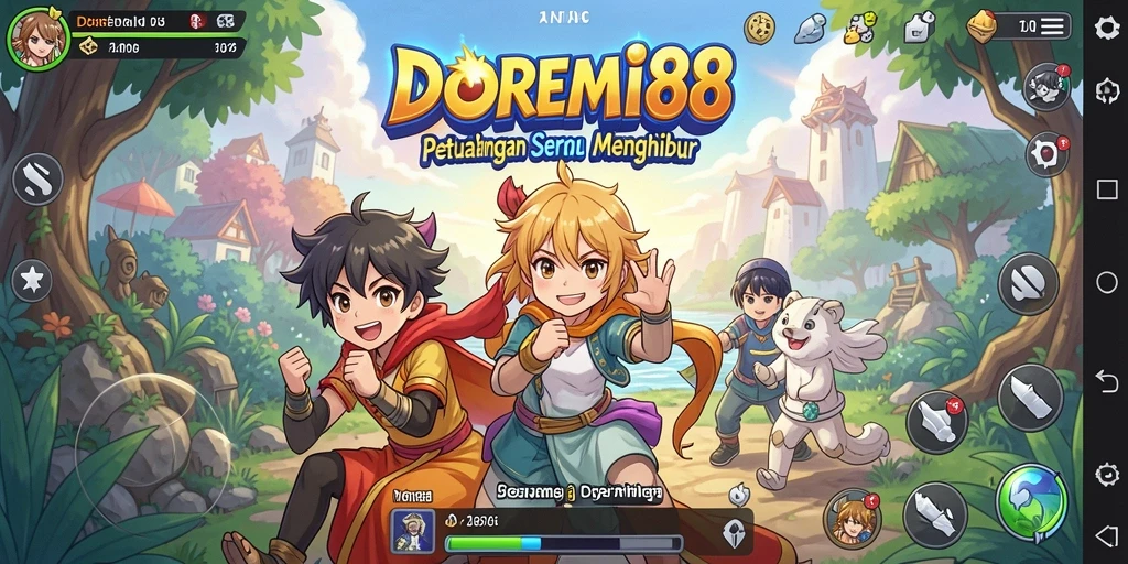 Tampilan gameplay DOREMI88 yang penuh aksi dan karakter anime menawan.