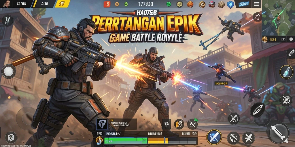 Tampilan mendebarkan gameplay HAO788 di medan perang Battle Royale.