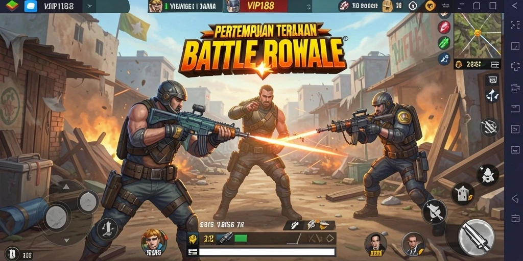 Screenshot gameplay VIP188 menampilkan momen pertempuran seru di medan perang.